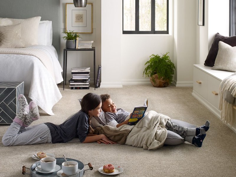 children reading on carpet - Rickway Carpet in MN